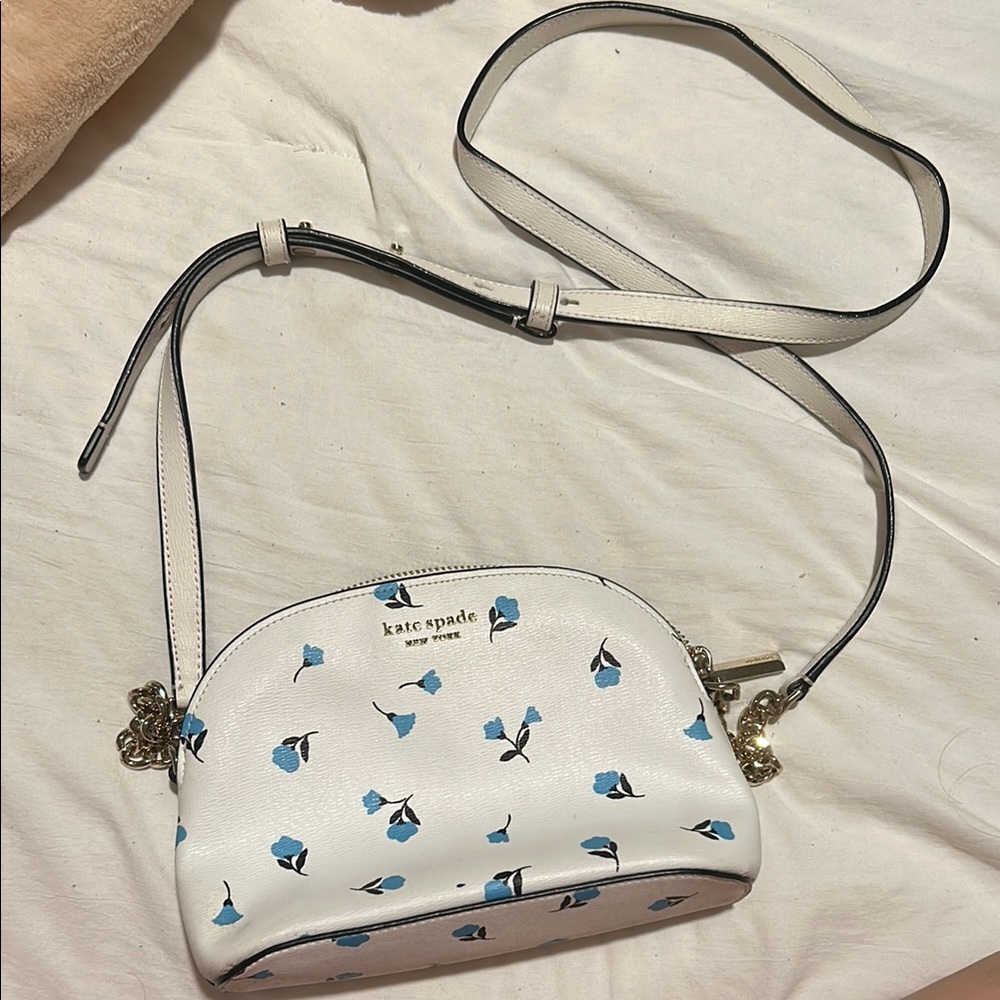 Kate Spade Blue and White floral Crossbody Bag